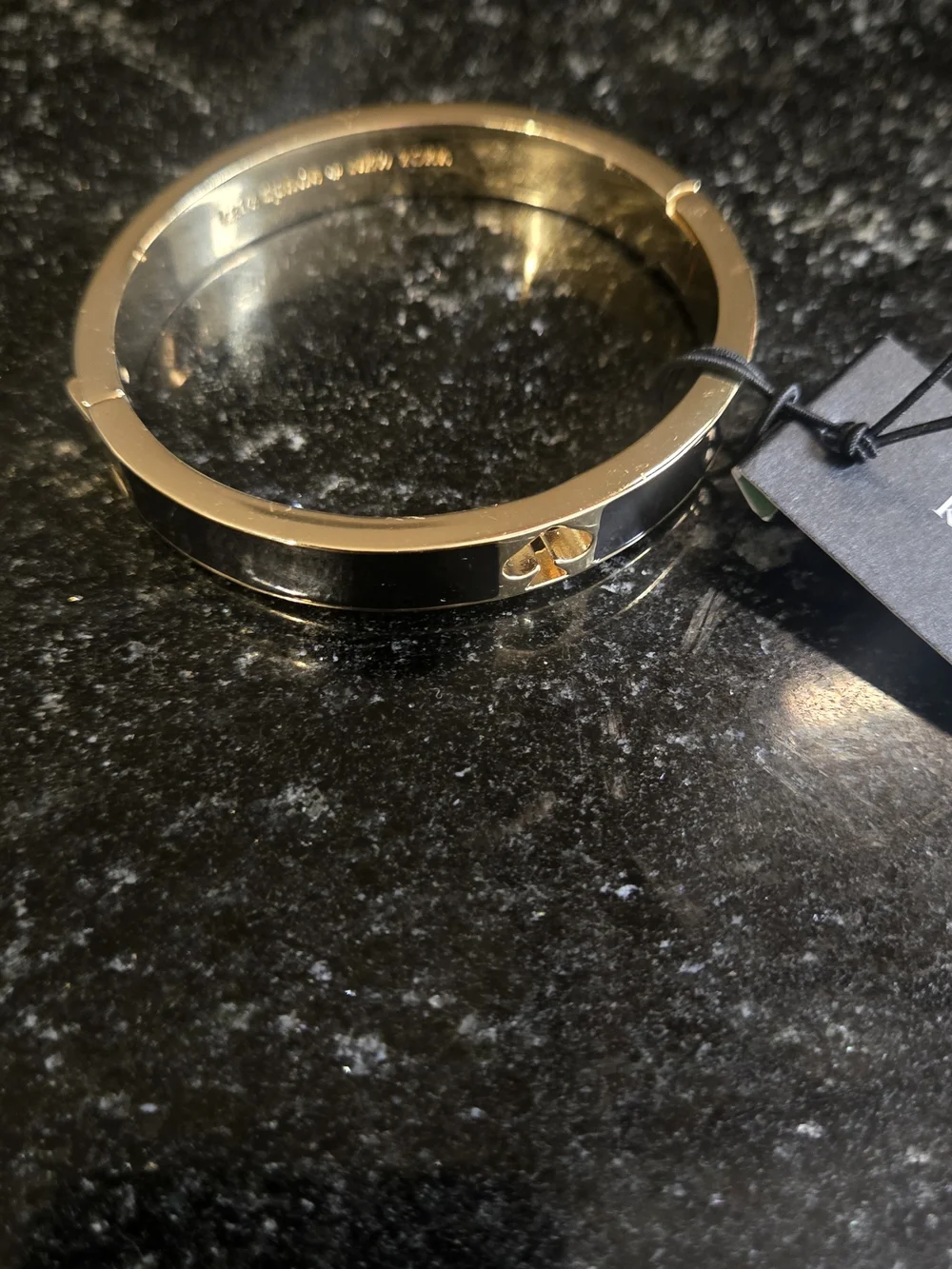 kate spade New York Black & Gold Spade Bangle Bracelet - Picture 2 of 3